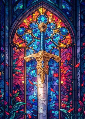 Excalibur Stained Glass