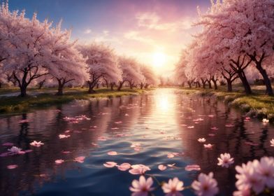 Cherry Trees at Water 