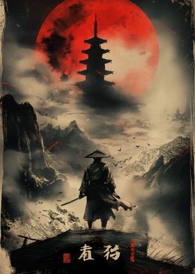 Samurai Solitude red moon