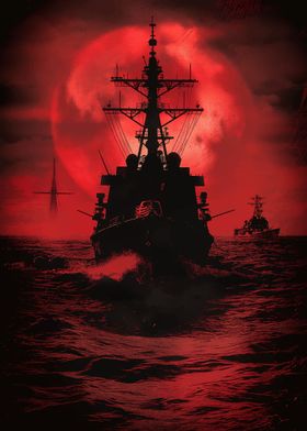 Red moon pirate ship