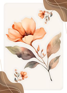 Beige Watercolor Floral