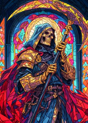 Grim Reaper Stained Glass