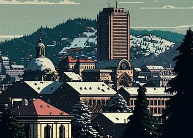 Winterthur City Pixel Art