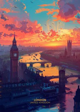 Beautiful Sunset in London