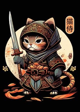 Kawaii Ninja Cat Samurai
