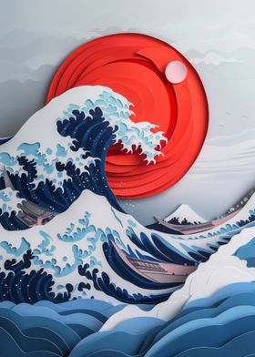 Great Wave Flat Paper