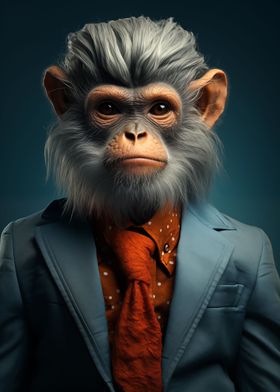 Monkey in suit Animal art