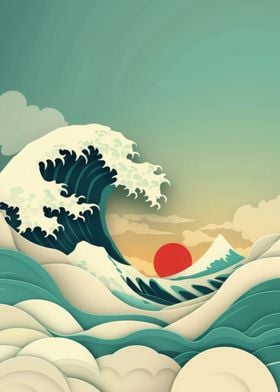 Great Wave Flat Paper