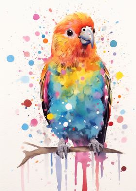 Parrot birds watercolor