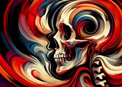 Surreal Swirl of Skull