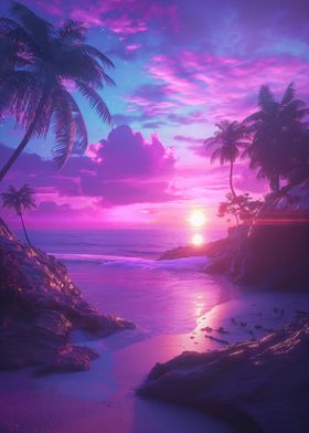 Pastel Beach Sunset