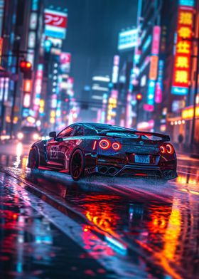 Nissan In The Rain