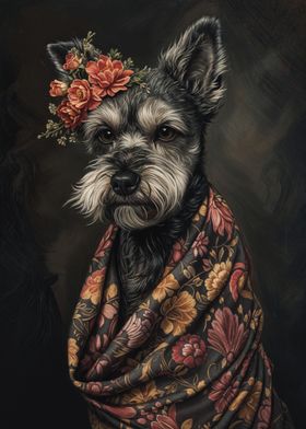 Dog with Flowers