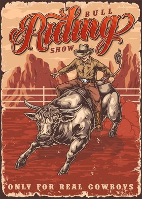 Bull Riding Show Cowboy 