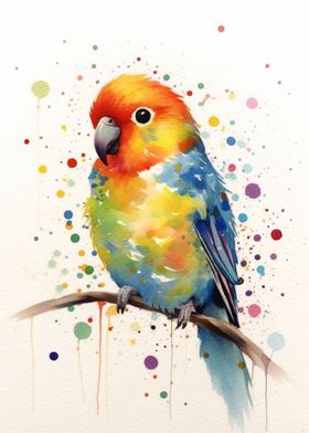 Watercolor Coloful Birds