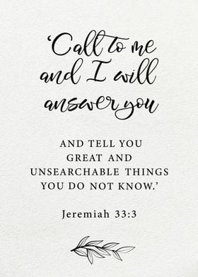 Bible Verse Jeremiah 33 3