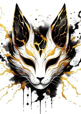 Ink Kitsune Mask