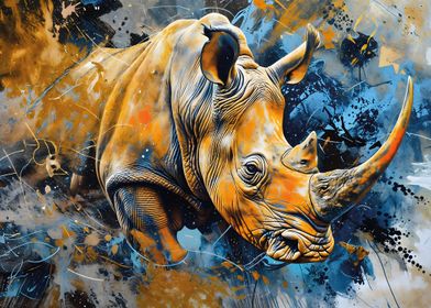 Rhino Artwork Painting