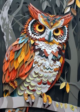 Owl Flat Paper Craft