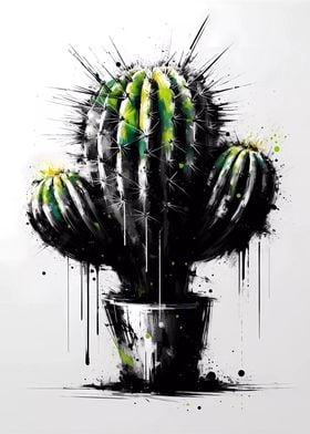 Abstract Cactus Plant