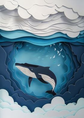 Whale Flat Paper Craft
