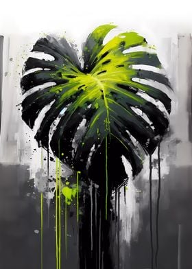 Abstract Monstera Plant