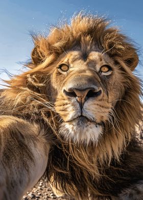 lion take selife