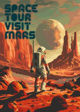 Space Tour Vintage Poster