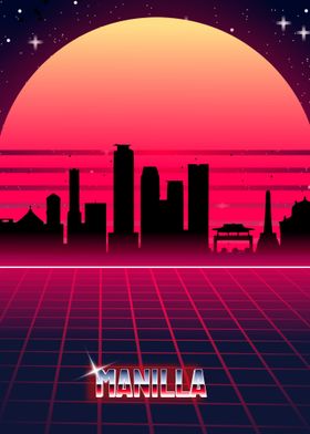 Manila skyline synthwave