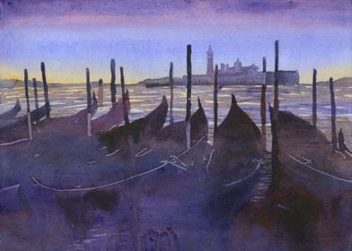 Venice Italy sunrise art