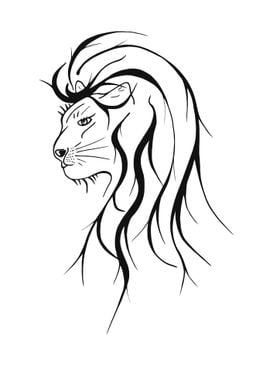 Black and white lion