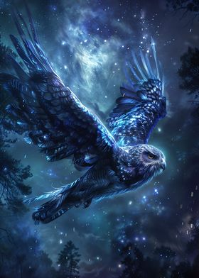 Blue mistical Owl