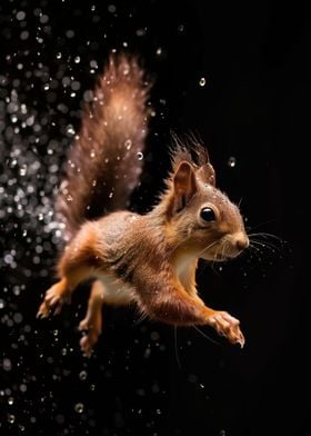 Squirrel Through Raindrops