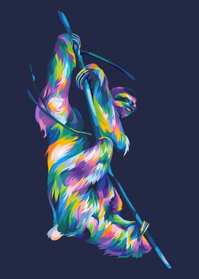 Sloth in colorful