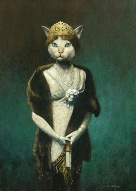 Vintage Glamorous Cat Lady