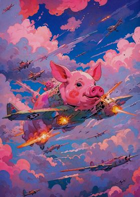 flying pink pig