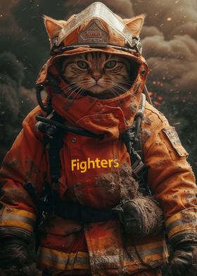 Cat fireman firefighter