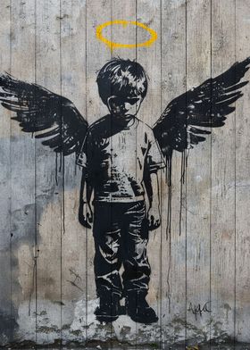 a little boy Banksy Art