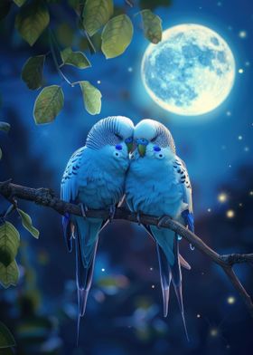 Parakeets At Night