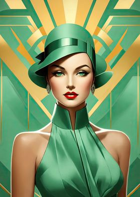 Art Deco Green Radiance