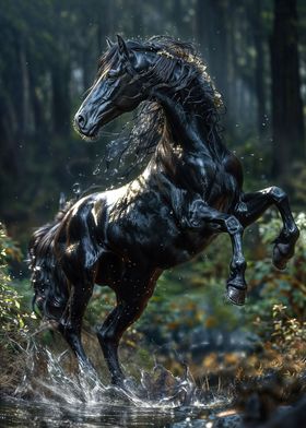 black horse rearing