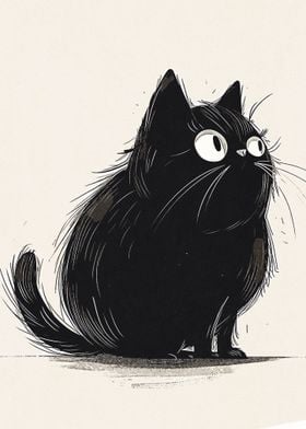 Funny Black Cat Art