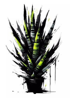 Abstract Sansevieria Plant