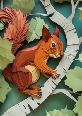 Squirrel Flat Paper Craft