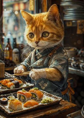 Sushi Cat Chef Japan 