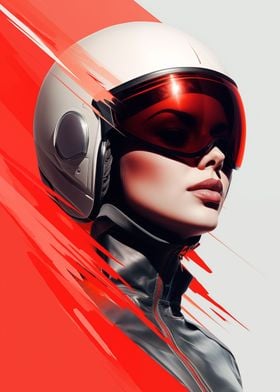 Woman in a helmet