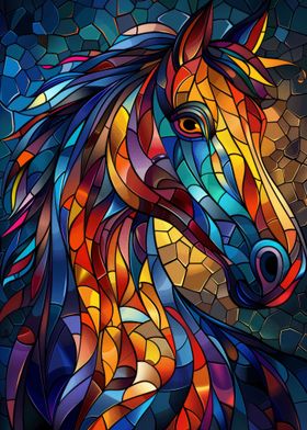 Stained Glass Horse