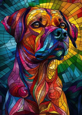 Stained Glass Dog