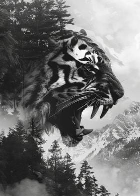 Tiger Double Exposure