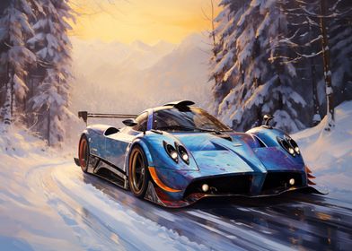 Pagani Huayra Winter road